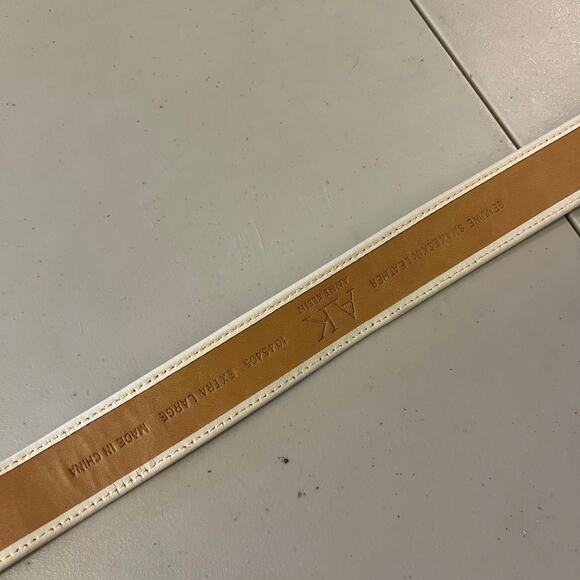 Anne Klein 90s Blue Snake Skin Genuine Leather Chunky Silver Buckle Belt Size XL - Picture 5 of 9